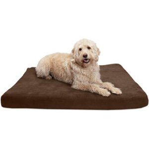 furhaven xl memory foam dog bed quilted suede mattress w/ removable washable cover – espresso, jumbo (x-large)