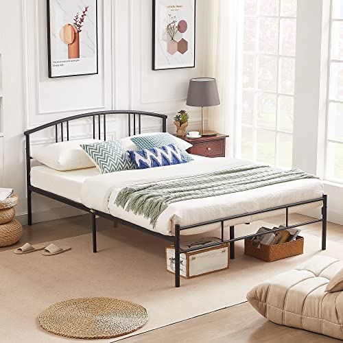 VECELO 14 inch Queen Bed Frame Metal Platform Mattress Foundation with headboard Footboard Steel Slat Support/No Box Spring Needed/Easy Assembly