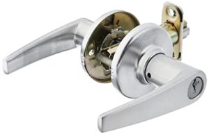 kwikset 94050-622 delta entry lever featuring smartkey re-key security, satin chrome