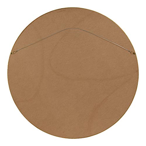 Kate and Laurel Travis Round Wood Wall Mirror, 31.5" Diameter, Gold, Modern Glam Wall Décor Accent