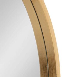 Kate and Laurel Travis Round Wood Wall Mirror, 31.5" Diameter, Gold, Modern Glam Wall Décor Accent