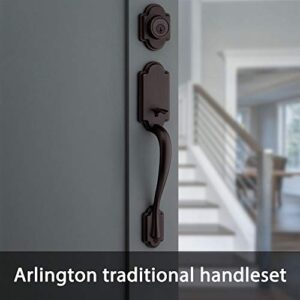 Kwikset Arlington Single Cylinder Handleset with Tustin Lever Featuring SmartKey Security in, Venetian Bronze