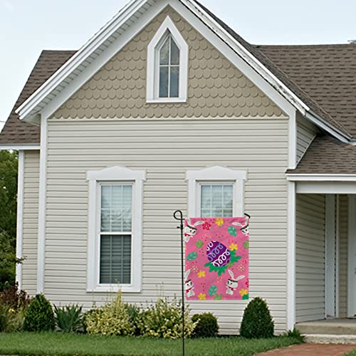 My Little Nest Seasonal Garden Flag Cute Bunny And Easter Eggs Double Sided Vertical Garden Flags for Home Yard Holiday Flag Outdoor Decoration Farmhouse Banner 28"x40"