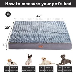 Western Home Large Dog Bed for Large, Jumbo, Medium Dogs, Orthopedic Pet Bed Mattress with Removable Washable Cover, Thick Egg Crate Foam Dog Bed with Non-Slip Bottom