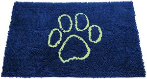 dog gone smart dirty dog microfiber doormat, super absorbent, machine washable with non-slip backing, medium, marine