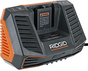 ridgid r840095 gen5x genuine oem dual chemistry battery charger for 18v lithium ion or nicad batteries with temperature monitoring and energy saving (battery not included, charger only)