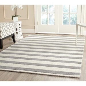 safavieh cambridge collection 10′ x 14′ grey/ivory cam154a handmade stripe premium wool area rug