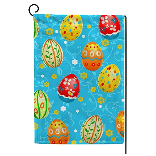 My Little Nest Seasonal Garden Flag Easter Multicolor Eggs Double Sided Vertical Garden Flags for Home Yard Holiday Flag Outdoor Decoration Farmhouse Banner 28"x40"