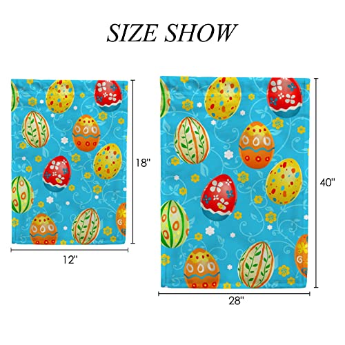 My Little Nest Seasonal Garden Flag Easter Multicolor Eggs Double Sided Vertical Garden Flags for Home Yard Holiday Flag Outdoor Decoration Farmhouse Banner 28"x40"