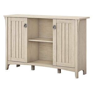 bush furniture salinas accent storage cabinet with doors, antique white