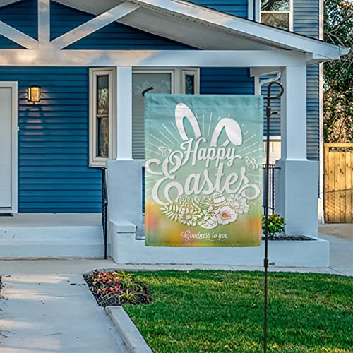 My Little Nest Seasonal Garden Flag Happy Easter Rabbit Flowers Double Sided Vertical Garden Flags for Home Yard Holiday Flag Outdoor Decoration Farmhouse Banner 28"x40"