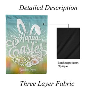 My Little Nest Seasonal Garden Flag Happy Easter Rabbit Flowers Double Sided Vertical Garden Flags for Home Yard Holiday Flag Outdoor Decoration Farmhouse Banner 28"x40"