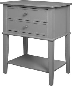 ameriwood home franklin accent table with 2 drawers, gray –