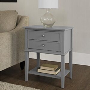 Ameriwood Home Franklin Accent Table with 2 Drawers, Gray -