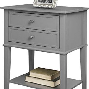 Ameriwood Home Franklin Accent Table with 2 Drawers, Gray -