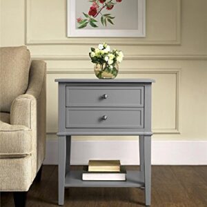 Ameriwood Home Franklin Accent Table with 2 Drawers, Gray -