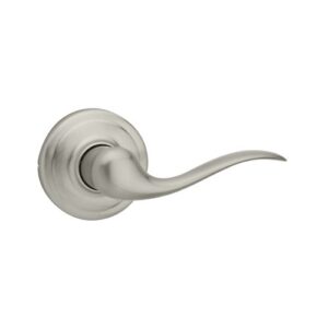 kwikset tustin hall/closet lever with microban antimicrobial protection in satin nickel