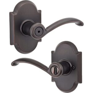 Kwikset Austin Series Privacy Door Lever Set with Turn Button for BedroomRGP1017426 730AUL, Venetian Bronze