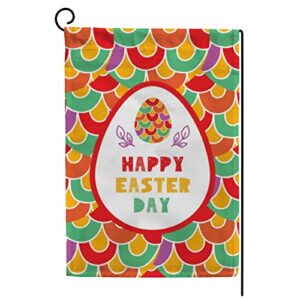 my little nest seasonal garden flag happy easter day colorful egg vertical garden flags double sided for home farmhouse yard holiday flag outdoor decoration banner 28″x40″