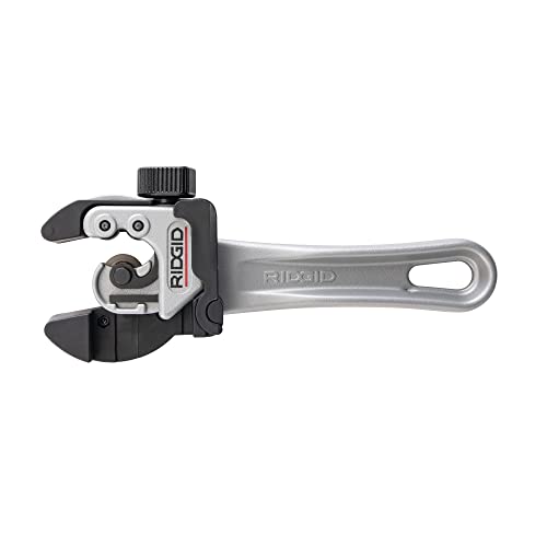 RIDGID 32573 Model 118 2-in-1 Close Quarters AUTOFEED 1/4" to 1-1/8" Metal Tubing Compact Cutter, Silver/Black