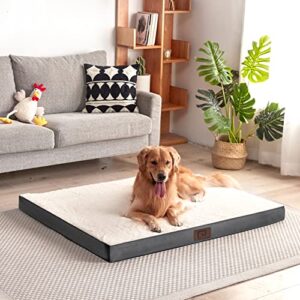 EHEYCIGA Washable Dog Beds for Extra Large Dogs, XL Dog Bed with Removable Cover for Crate, Orthopedic Foam Pet Bed Dog Mat Mattress Cushions for Extra Large Dogs, Beige