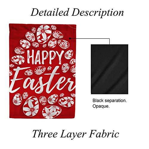 My Little Nest Seasonal Garden Flag Floral Happy Easter White Eggs Vertical Garden Flags Double Sided for Home Farmhouse Yard Holiday Flag Outdoor Decoration Banner 28"x40"