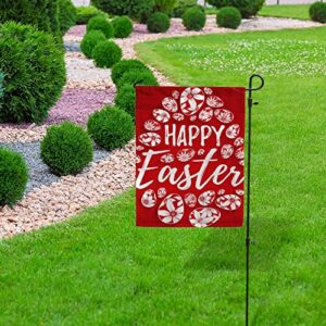 My Little Nest Seasonal Garden Flag Floral Happy Easter White Eggs Vertical Garden Flags Double Sided for Home Farmhouse Yard Holiday Flag Outdoor Decoration Banner 28"x40"