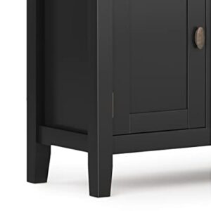 SIMPLIHOME Redmond SOLID WOOD Universal TV Media Stand, 72 inch Wide , Farmhouse Rustic, Living Room Entertainment Center, Storage Shelves and Cabinets, for Flat Screen TVs up to 80 inches in Black