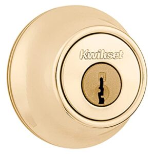 kwikset 660 3 scal scs single cylinder deadbolt, polished brass