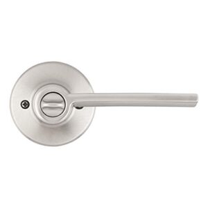 Kwikset Ladera Door Lever Keyed Entry Door Handle , Round Rose in Satin Nickel