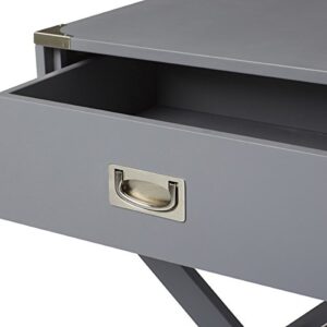 Mercury Row 100% Eye-catching and Durable Gray Neptune Campaign 1 Drawer End Table