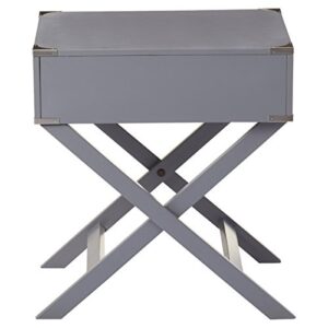 Mercury Row 100% Eye-catching and Durable Gray Neptune Campaign 1 Drawer End Table