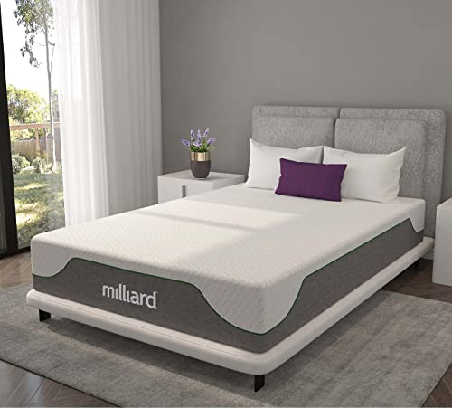 Milliard Memory Foam Mattress 10 inch Firm, Bed-in-a-Box | Pressure Relieving, Classic (Twin)