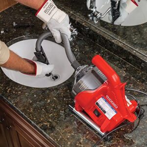 RIDGID PowerClear 120-Volt Drain Cleaning Machine Kit for Tubs, Showers, and Sinks,Red