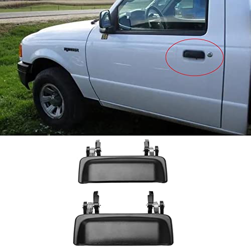 Exterior Door Handle Set, All Metal, Front Outside Left Driver & Right Passenger Side, Compatible with 1998-2011 Ford Ranger, 01-10 Mazda B2300 B3000 B4000 | Replaces# 2L5Z1022404BAA Outer Handle