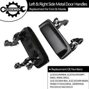 Exterior Door Handle Set, All Metal, Front Outside Left Driver & Right Passenger Side, Compatible with 1998-2011 Ford Ranger, 01-10 Mazda B2300 B3000 B4000 | Replaces# 2L5Z1022404BAA Outer Handle