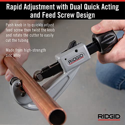 RIDGID 31632 Model 151 Quick-Acting Tubing Cutter with 1/4"-1-5/8" Cutting Capacity, Silver Black