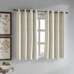 beachcrest home gleason short 45 inch solid room darkening grommet single curtain panel in parchment