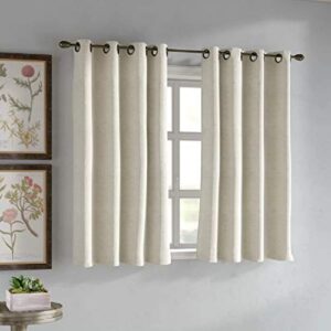 Beachcrest Home Gleason Short 45 Inch Solid Room Darkening Grommet Single Curtain Panel in Parchment