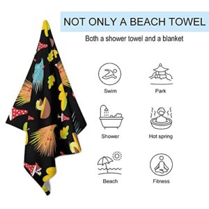 My Little Nest Bath Towels Quick Dry Bathroom Towels Mushrooms Hedgehogs Absorbent Shower Towels Soft Hand Towel Wash Cloths for Spa Pool Hotel Gym 31" x 51"