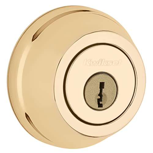 Kwikset 780 Single Cylinder Deadbolt in Polished Brass