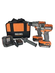ridgid 18v brushless 1/2-inch hammer drill and 1/4 -inch impact driver kit (2) 2.0 ah batteries and charger r92091sb
