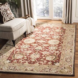 safavieh anatolia collection 8′ x 10′ rust / green an512g handmade traditional oriental premium wool area rug