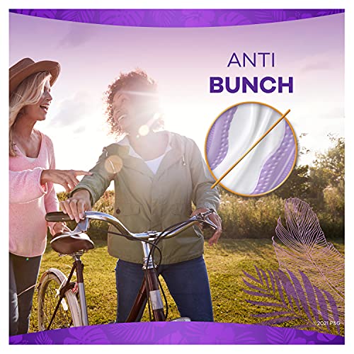 Always Anti-Bunch Xtra Protection, Panty Liners For Women, Light Absorbency, Long Length, Leakguard + Rapiddry, Unscented, 40 Count