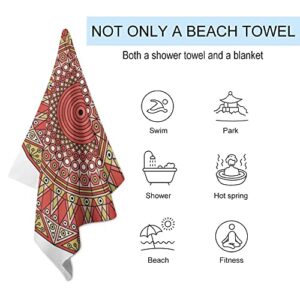 My Little Nest Bath Towels Quick Dry Bathroom Towels Colorful Ethnic Tribal Element Absorbent Shower Towels Soft Hand Towel Wash Cloths for Spa Pool Hotel Gym 31" x 51"
