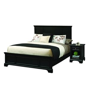 bedford black queen bed & nightstand by home styles