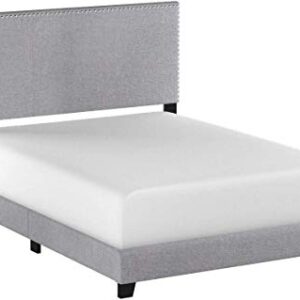 Crown Mark Erin Upholstered Panel Bed in Gray, Queen