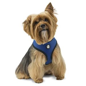 furhaven adjustable padded mesh dog harness – true blue, medium