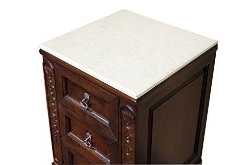 Bellaterra Home Cream Marble Bridge Unit, Walnut