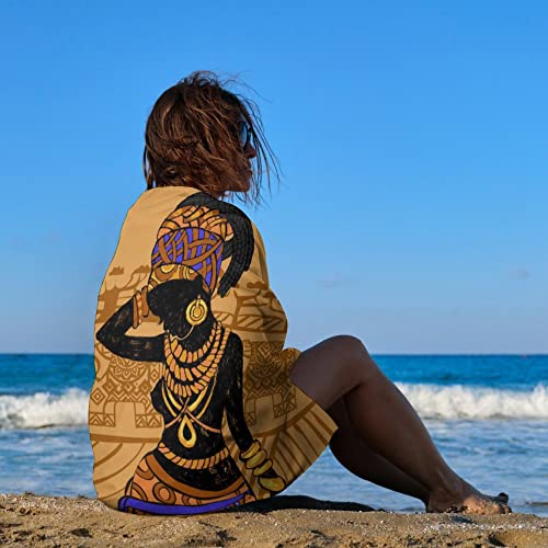 My Little Nest Bath Towels Quick Dry Bathroom Towels Tribal African Woman Portrait Absorbent Shower Towels Soft Hand Towel Wash Cloths for Spa Pool Hotel Gym 31" x 51"